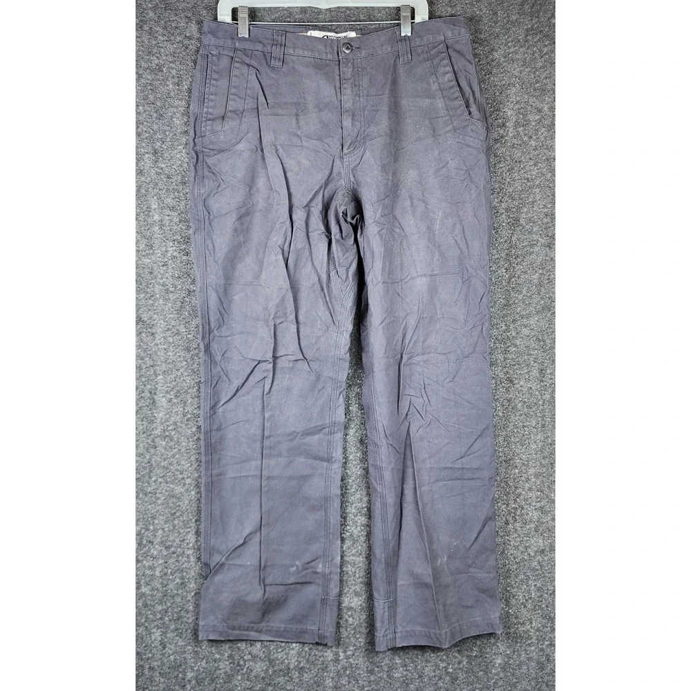 Mountain Khakis Pants Mens 36x32 Relaxed Fit Grey Canvas Outdoor EUC